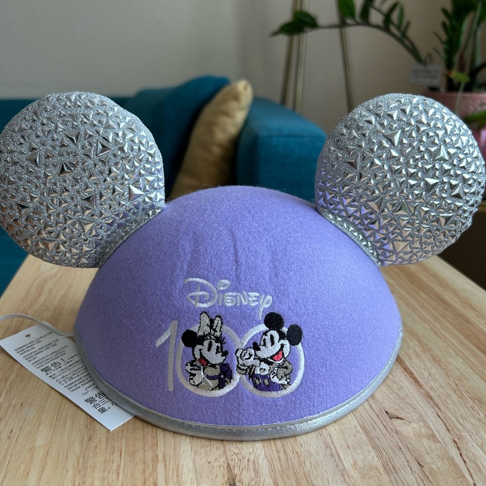 Disney Purple and Silver Mickey Mouse Ears Hat